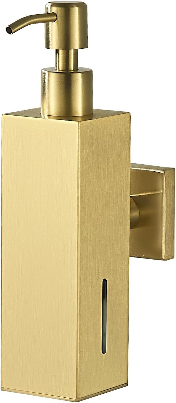 Wall Mount Soap Dispenser Brushed Gold 304 Stainless Steel