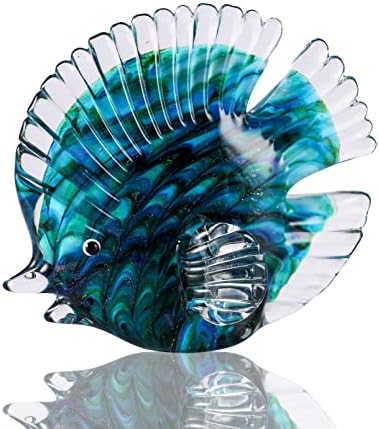 OISEGOP Hand Blown Tropical Fish Decor Art Figurine