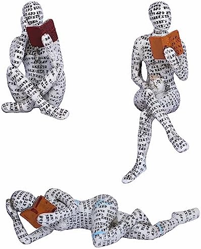 3 Pieces Pulp Reading Women Figurine Statue Set