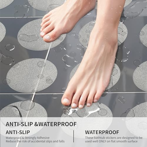 SANKEMU 20PCS Clear Non-Slip Bathtub Stickers