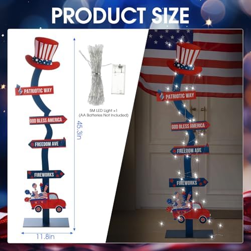 Yousoontic 45 Patriotic Wooden Yard Stake Sign