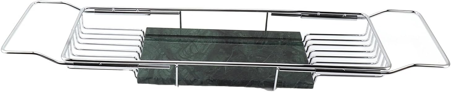 Fafeicy Metal Marble Bathtub Rack - Silver Green