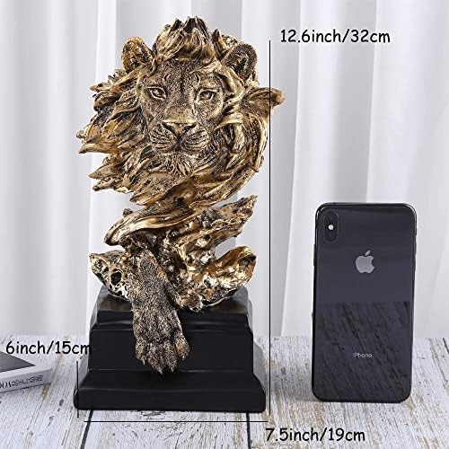 HW Sandstone Lion Statue - Golden Color