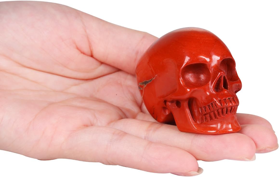 MRSKULL 20 Red Jasper Crystal Skull Statue