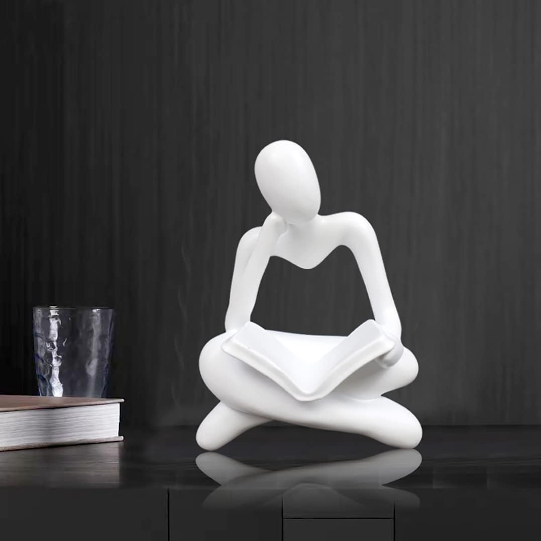 Modern White Thinker Statue Abstract Sculpture Home Decor