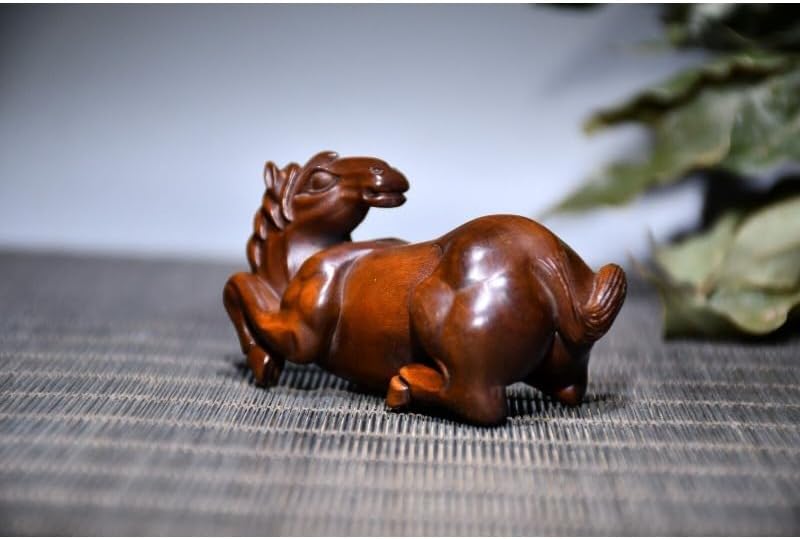 LimpaC Collection Boxwood Zodiac Horse Statue Handcrafted Home Decor