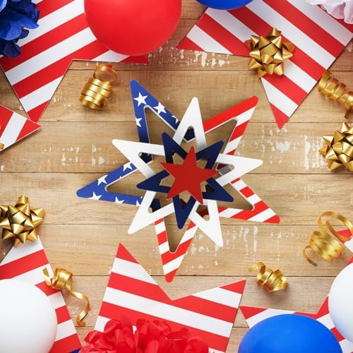 COCHIE Patriotic Wood Stars 4th of July Decor Set