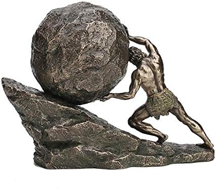 Veronese Design 8 18 Inch Sisyphus and The Eternal Boulder Bronze Finish Statue