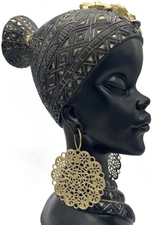 African Lady Bust Statue Home Decor Sculpture