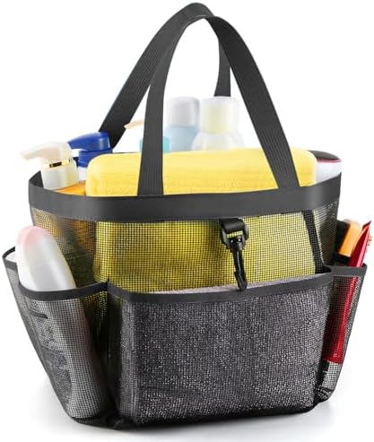 Ellipse Mesh Shower Caddy with 8 Pockets Portable for Dorm Room Travel Gym Beach