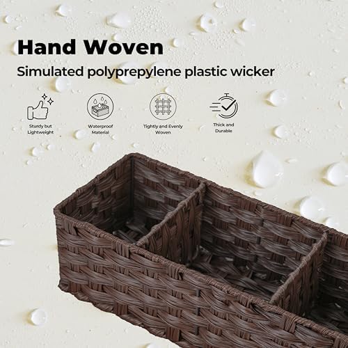 GRANNY SAYS 2-Pack Wicker Bathroom Baskets with Dividers