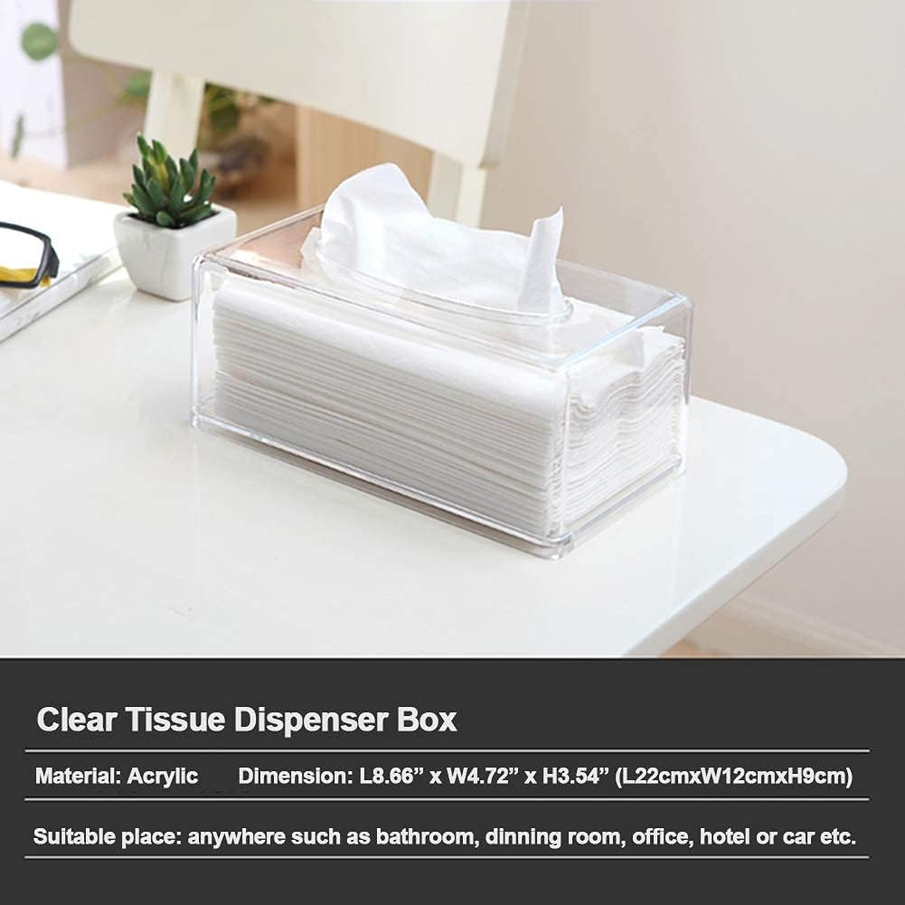 GRACECOTT Square Clear Acrylic Tissue Box
