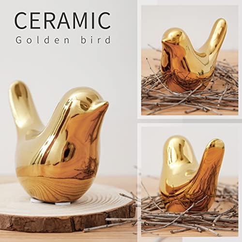 Notakia Golden Birds Statues Modern Home Decor 2Pcs