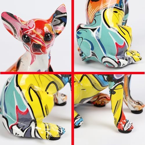 Colorful Chihuahua Statue - Graffiti Decor Sculpture for Home