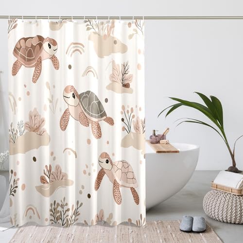 Kids Sea Turtle Decorative Shower Curtain Set