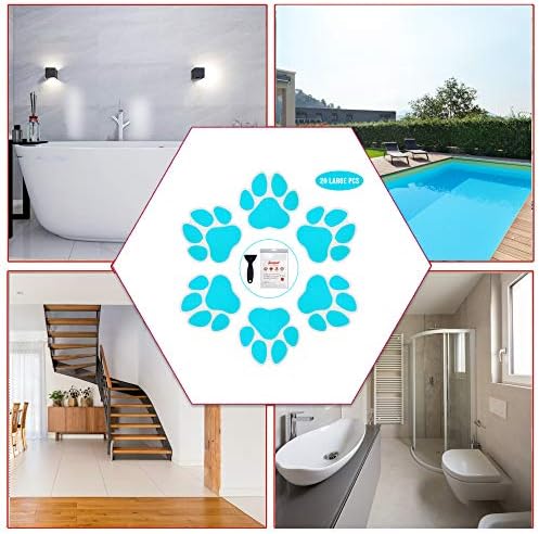 Non-Slip Bathtub Stickers 20PCS Safety Decals with Premium Scraper