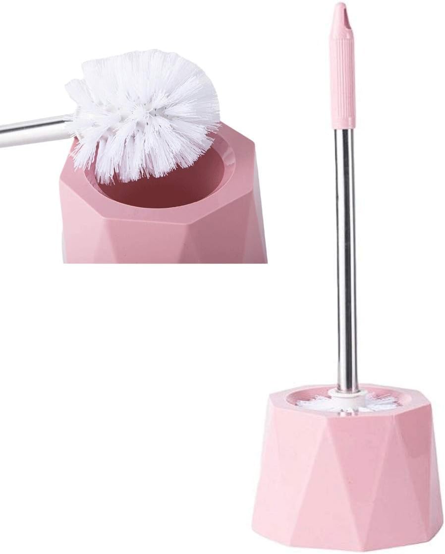 GYDMEG Toilet Brush and Holder with Pink Lines