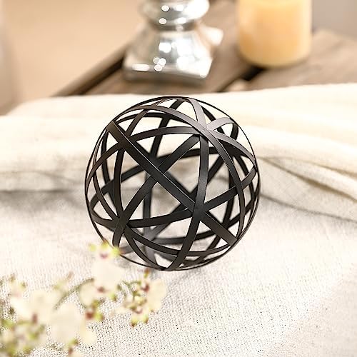 62 Black Metal Decorative Sphere - Modern Home Accent