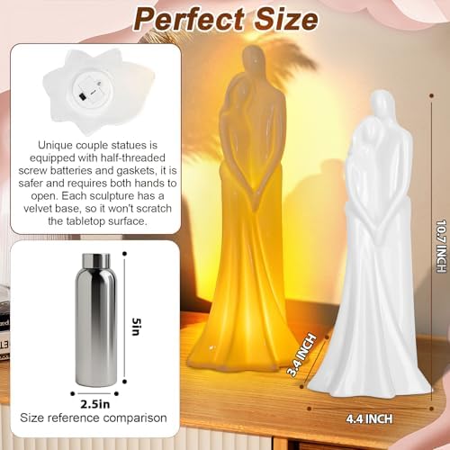 Hugging Couple Sculpture with LED Light 3PCS LR44 Batteries Included Romantic Home Decor for Couples