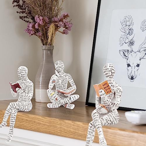 puthiac Reading Woman Figurine Thinker Statue