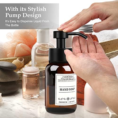 Nobtou 85oz Glass Soap Dispenser 2 Pack - Brown 1