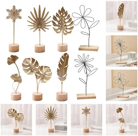 Golden Leaf Table Sculpture for Home Decor