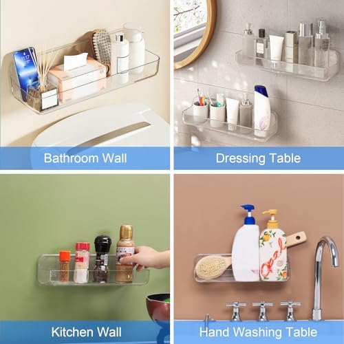 Diesisa Acrylic Shower Caddy with Self-Adhesive Tape