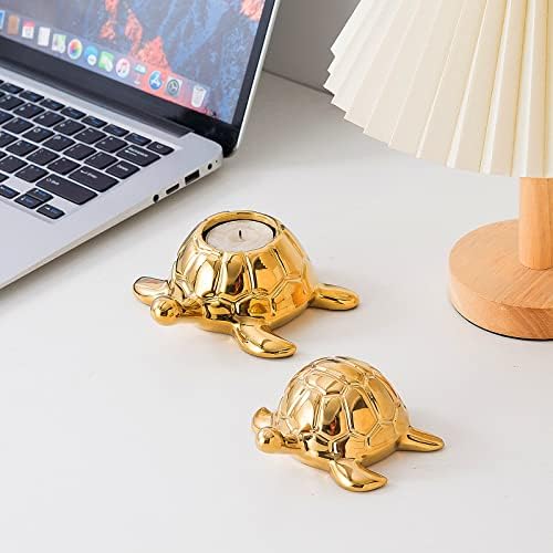 Golden Turtle Statue - Gold Ceramic Home Decor Ornament