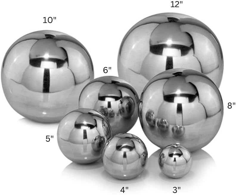 Modern Day Accents 10-inch Silver Aluminum Polished Sphere