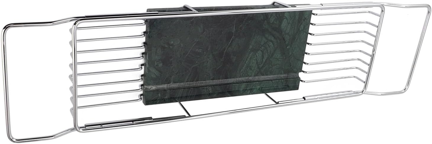 Fafeicy Metal Marble Bathtub Rack - Silver Green