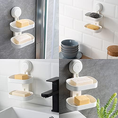 LEVERLOC Double Layer Suction Soap Dish Holder 1
