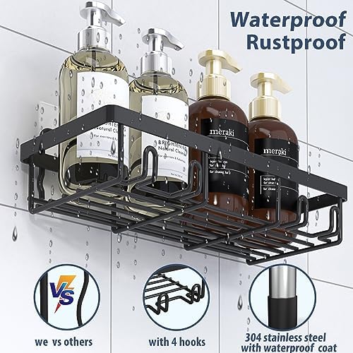 Liuoud 5 Pack Shower Caddy Organizer Set - Black