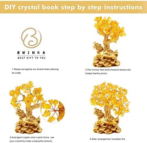 Bwinka Dragon Turtle Crystal Fortune Money Tree Bonsai Ornament 73inch
