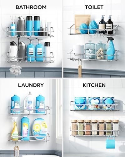 Nieifi Shower Caddy with Hooks - 2 Pack