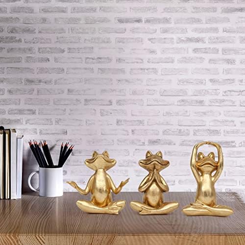Gold Frog Yoga Figurines Set of 3 - 37In Home Decor