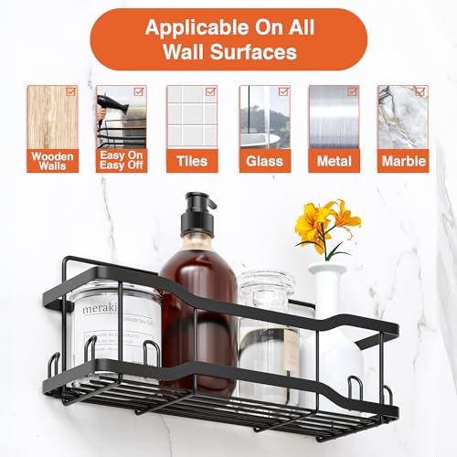 Tribal Cooking Shower Caddy 4 Set 40LB Capacity Black Matte