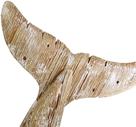 Aecipl Wooden Whale Tail Decor Statue 85 H