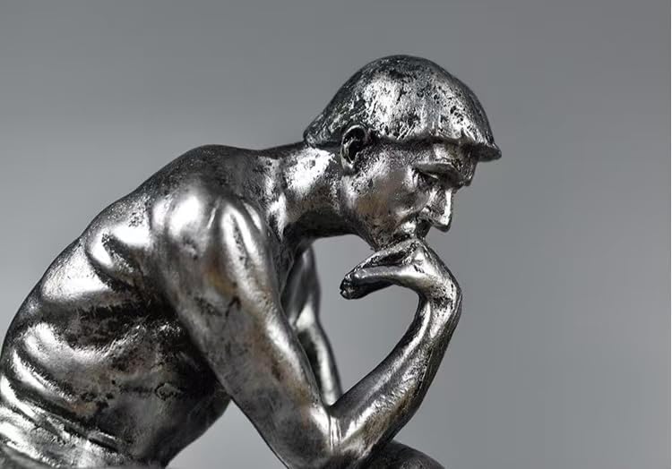 Rekeell Decorative Thinker Sculpture Silver