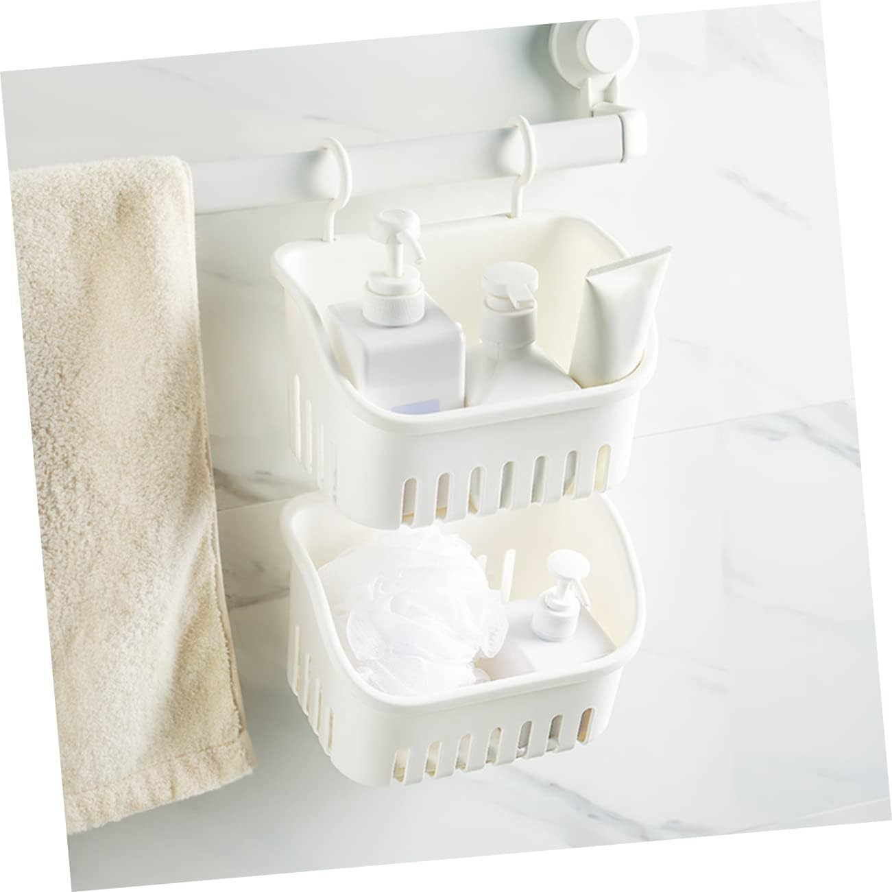 Multi-Function Wall Shower Basket for Toiletries and Kitchen Storage