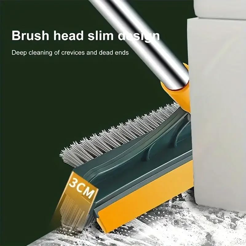 3-in-1 Rotating Floor Scrub Brush with Squeegee