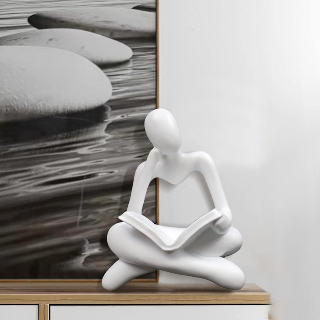 Modern White Thinker Statue Abstract Sculpture Home Decor