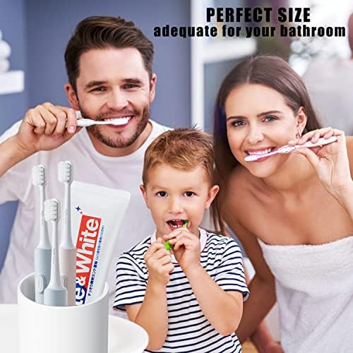 DeTii 105oz Reusable Toothbrush Cup - Unbreakable PP 300ml Holder with Suction Base