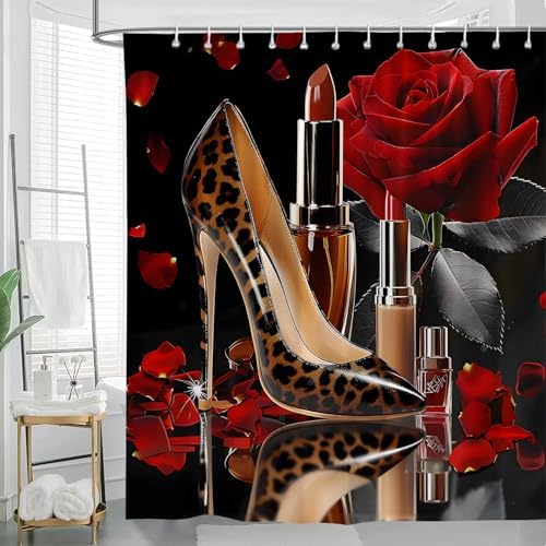 High Heel Shoe Shower Curtain 70x70 inch with Hook