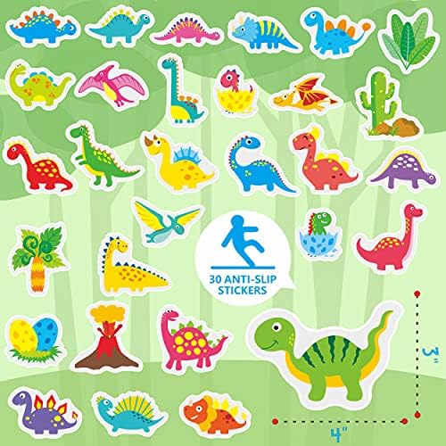 Hebayy 30 Non-Slip Bathtub Stickers with Dinosaur Design 1