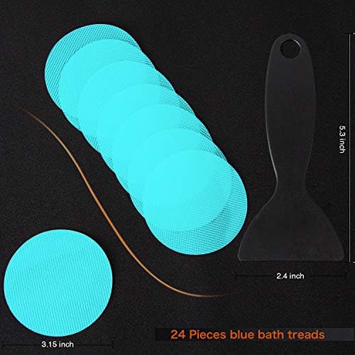 Non-Slip Bathtub Stickers Set 24PCS Blue Safety Treads Adhesive Decals