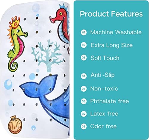 Tubozadi Baby Bath Mat with Suction Cups and Drain Holes