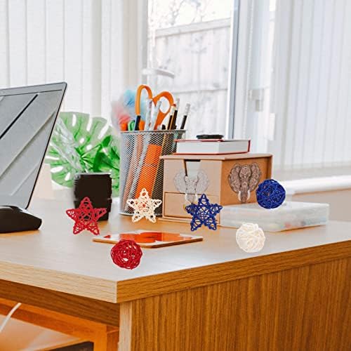 HOMSFOU 30PCS Rattan Decorative Balls for Independence Day