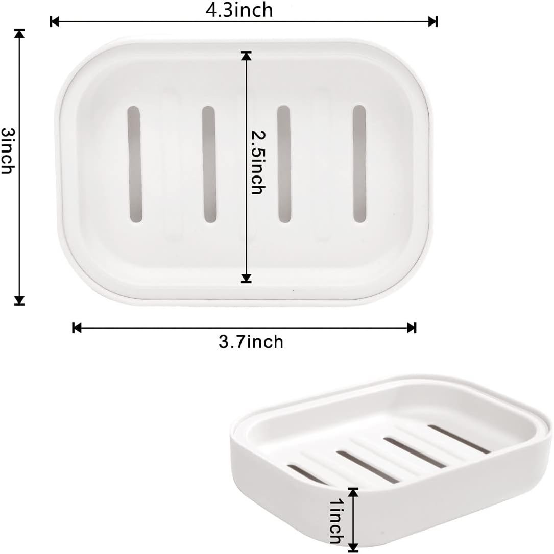 4 Pack Colorful Plastic Soap Dish with Drainage