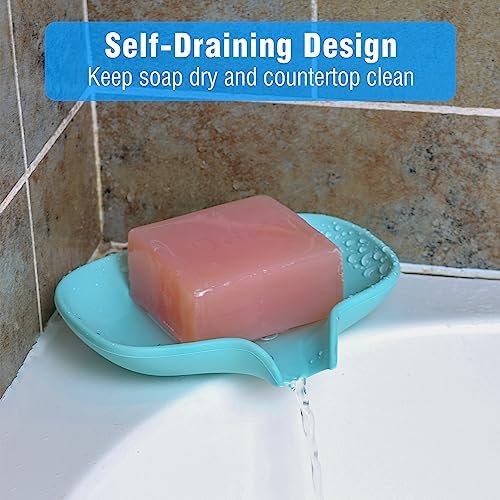 3 Pack Silicone Soap Dish with Drain
