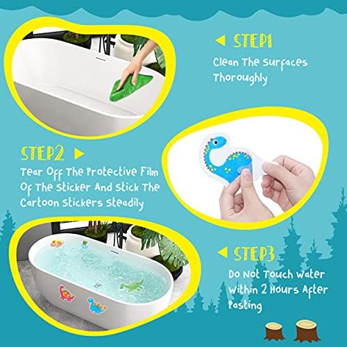 Hebayy 30 Non-Slip Bathtub Stickers with Dinosaur Design 1